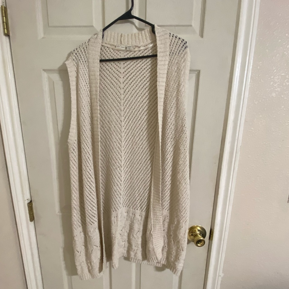 Beige knit cover up/kimono